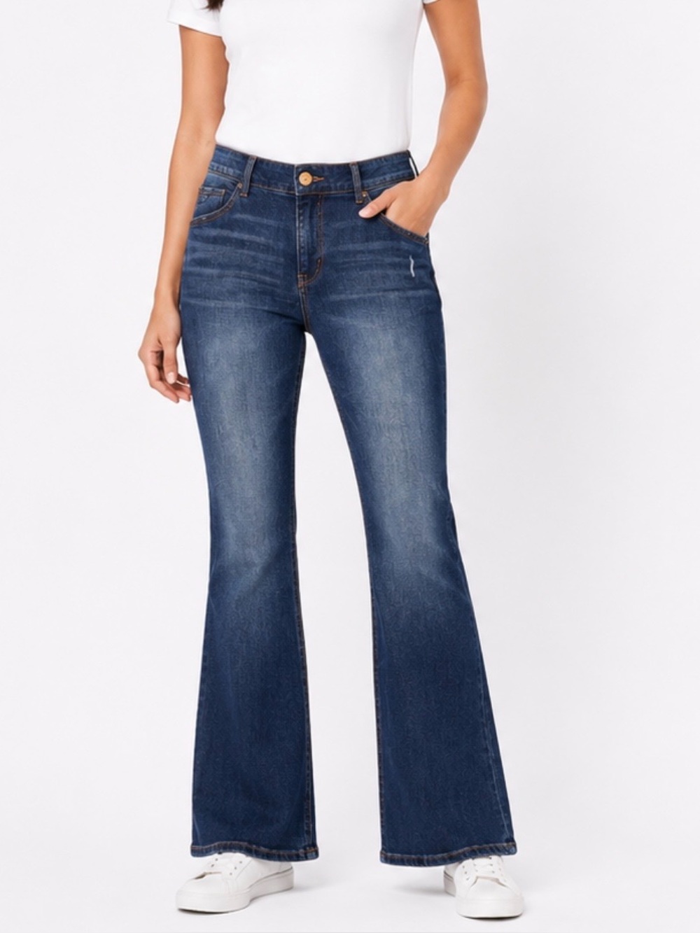 Democracy Women's Elastic waist Dark Blue Flare Jeans